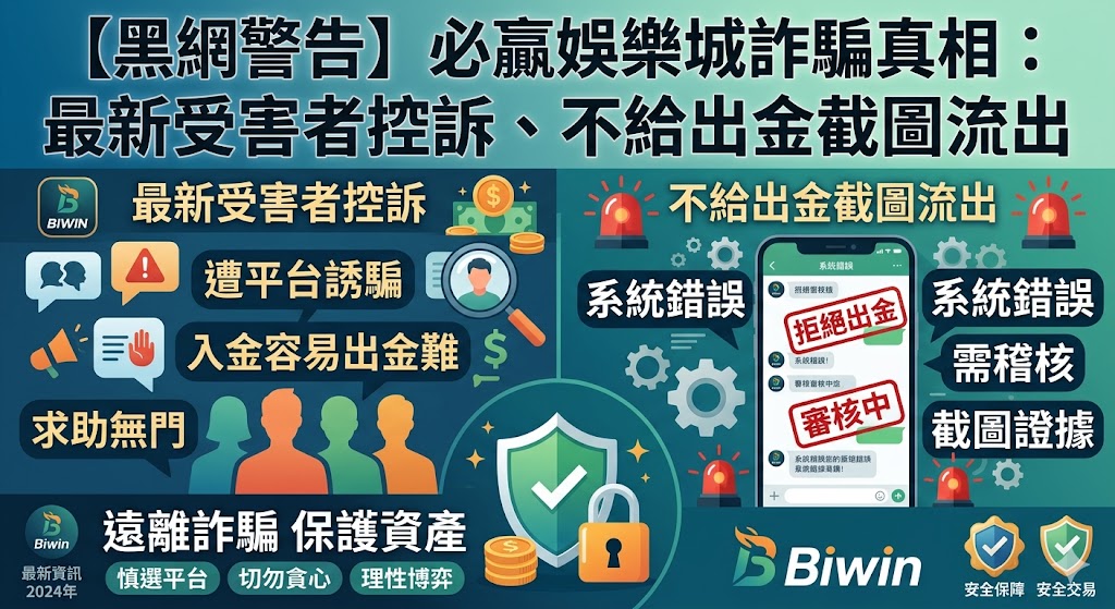 【黑網警告】必贏娛樂城詐騙真相：最新受害者控訴、不給出金截圖流出